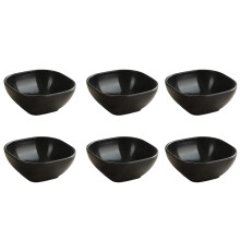 Ensemble de 6 petits bols noirs de 10 cm (4 pouces) en paille de blé.