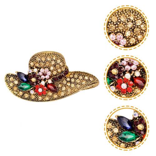 Vintage rhinstensbroche til kvinder, legering og perle, 2
