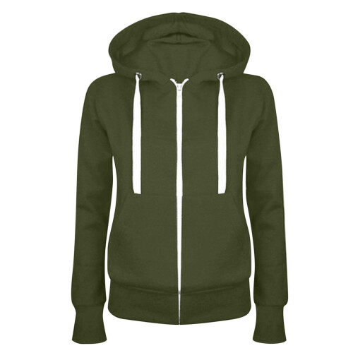 Women's Hooded Sweatshirt Olive Green M