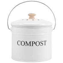 Kitchen Compost Bin Metal Countertop 0.8 Gallon with Lid