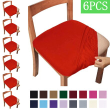 Ensemble de 6 housses de chaise de salle à manger en jacquard extensible rouge