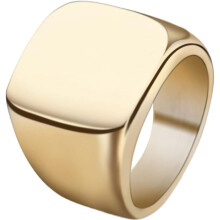 Stainless Steel Signet Ring Black Silver Gold 1pc