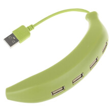 USB-Hub mit 4 Anschlüssen (USB 2.0), Mini-Bananenform