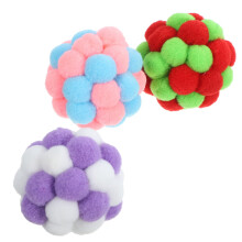 Interactive Cat Toy Balls Fuzzy Design 3 Pcs