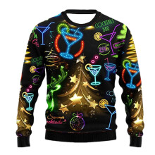 Men's Santa Sweatshirt Printed Long Sleeve Crewneck Fashion Pullover For Holiday Xmas Festive Jumper Tops