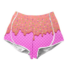 Girls Summer Shorts For Toddlers Kids 3D Print Elastic Waist Comfortable Casual Shorts For Daily Wear Vacation Comfort 7-8Y