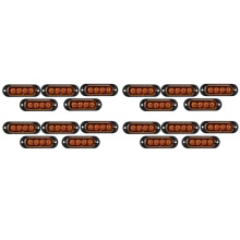 20 St 12V-24V 4LED Bil Sidomarkeringsljus Blinkers Sidoblinkers Bakljus för Släpvagnar Lastbilar Gul