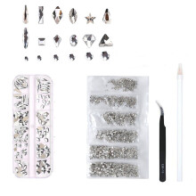 Cristaux pour ongles, strass, pierres précieuses en verre à dos plat