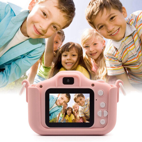 Câmera infantil com lente dupla de 2MP, tela de 2 polegadas e recarregável. 2