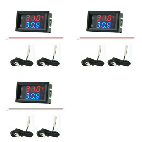 3X  Direct Current 4-28V Digital Thermometer Double Display Detectors Snowmobile Candle Temperature B