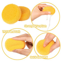 48Pcs Round Pottery Sponges, Round Artist Sponge, Pottery Sponges for Clay Leather Care Horse Tack Maintenance