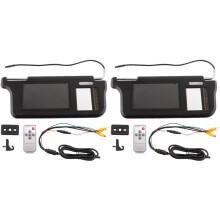 2 Stück 7 Zoll Schwarzes Auto,Rechte Sonnenblende,Rückspiegel,Bildschirm,LCD-Monitor,2-Kanal-Video