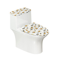 Daisy Bee Toilet Lid Cover and Toilet Tank Lid Cover, Non-Slip Reusable Elastic Fabric Bathroom Toilet Cover Set