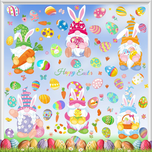 Easter Window Clings Set Glass-Compatible Spring Decor