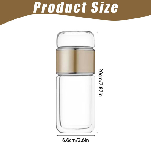 Garrafa infusora de chá em aço inoxidável com dupla camada, 500ml 1