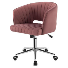Tufted Swivel Desk Chair with Wheels Rose