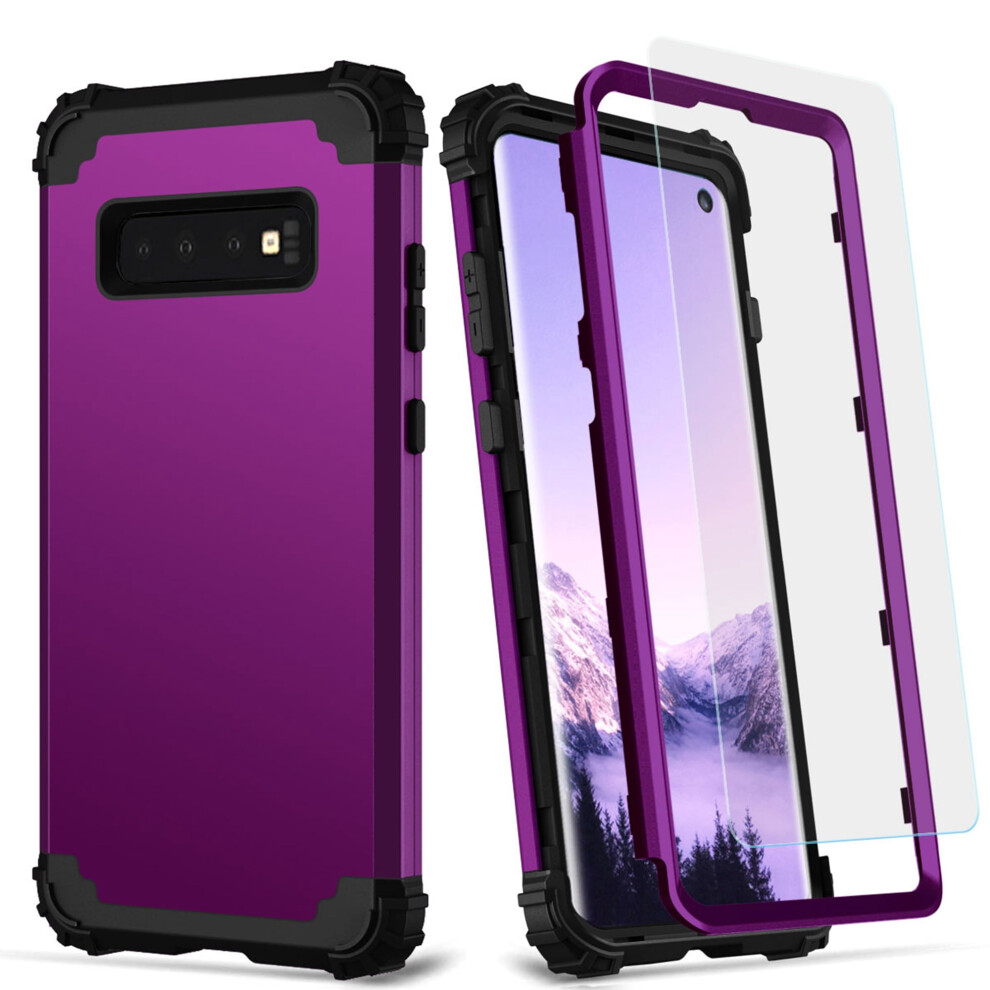 Galaxy S10 Plus Case Tempered Glass Dual-Layer Shockproof 971050789576