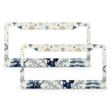 Christmas Tree and Deer Winter License Plate Frames 2 pcs
