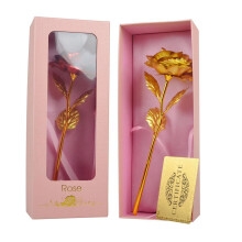 Gift Box with Gold Roses for Valentine's Day