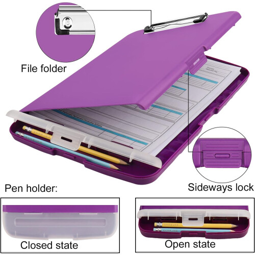 Clipboard 8.5" x 11" with storage and pen holder 2