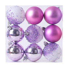Christmas Ball Ornaments Shatterproof 9 pcs Purple 2.36 inch