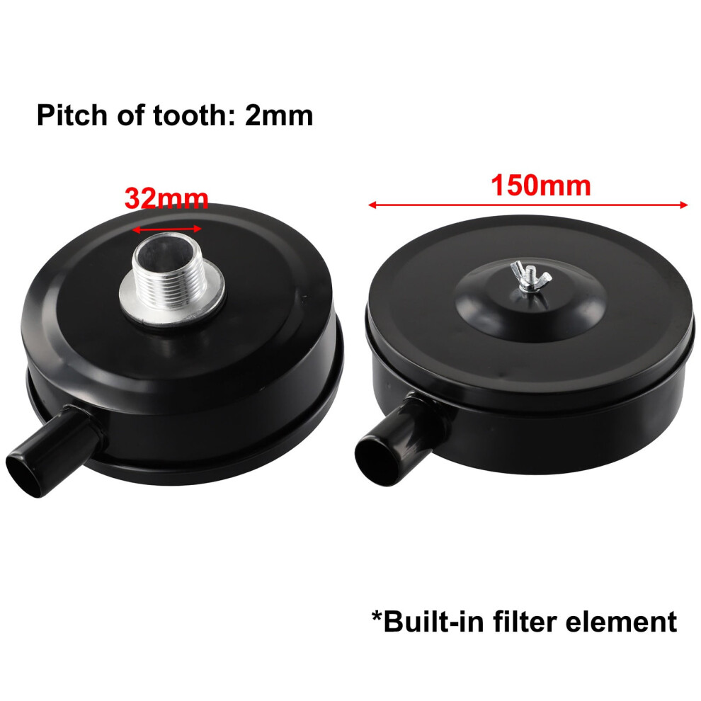 Air Compressor Intake Filter Muffler 32Mm Metal Shell Black 962125738162