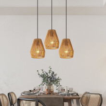Rustic Hemp Rope Pendant Light Set of 3 7 inch
