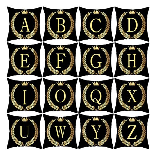 Decorative Pillow Case Skin-Friendly Washable Black Gold 1