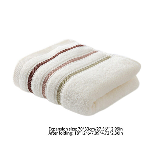 Serviette de toilette 100 % coton absorbant à rayures 13x 2