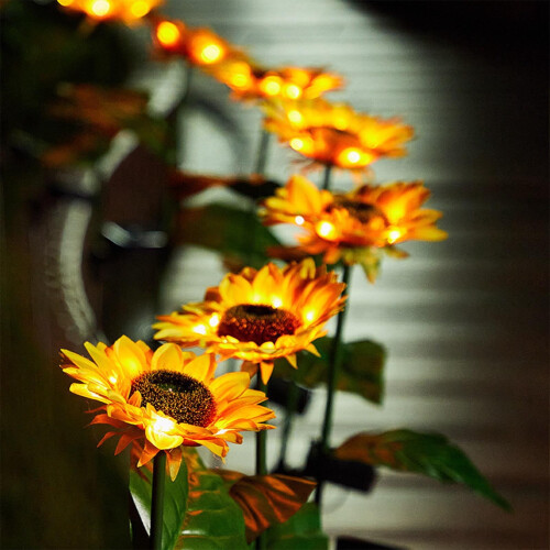Solar Sunflower Garden Stake Light Outdoor 2