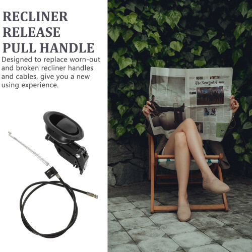 Black ABS Steel Wire Oval Pull Handle for Recliner Backrest 2