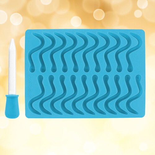 Silicone Worm-Shaped Gummy Mold Set