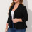 Women's Plus Size Casual Blazer Jacket with Open Front and 3