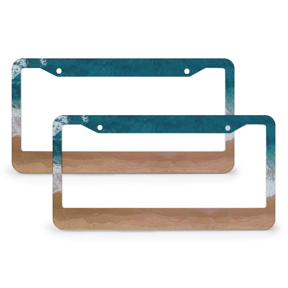 Seascape Bird License Plate Frames Aluminum Beach Blue 971050794624