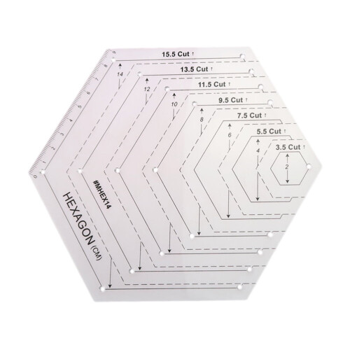 Hexagon quilting ruler acrylic template 1 piece