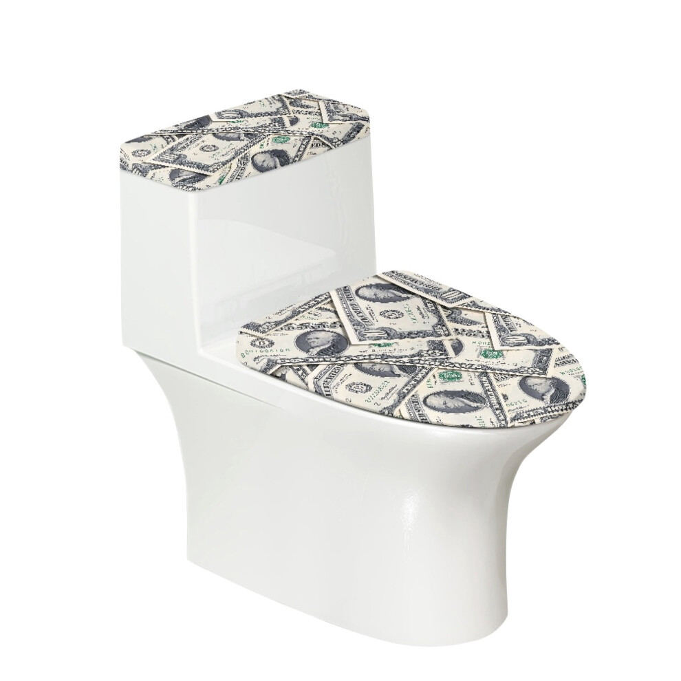 Us Dollar Pattern Toilet Lid Covers Set Universal Fit 971050796390