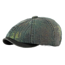Japanese Style Washed Cotton Octagonal Hat for Women, British Retro Beret, Unique Street Style Motorcycle Newsboy Cap for Men