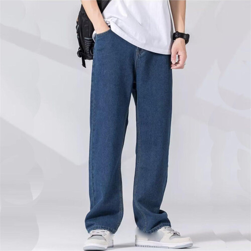 Herren-Jeans, einfarbig, lässig, normale Passform, Herbst/Winter 1