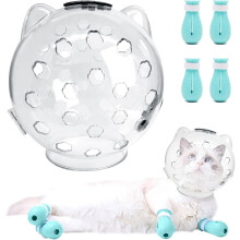 Cat Grooming Mask Anti-Bite Breathable Transparent Hood S
