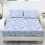 Queen Sheet Set Cooling Polyester Spandex 3-Pc Dog Blue 1