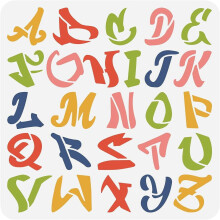 Graffiti Letters Stencil Reusable 12x12 Inch 1 Piece