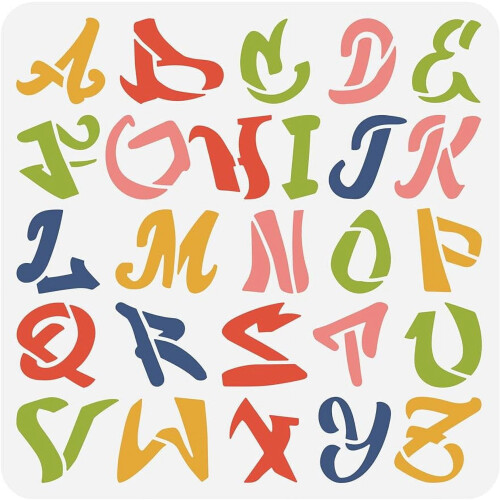 Graffiti Letters Stencil Reusable 12x12 Inch