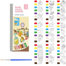 Watercolor Book Set for Kids 4-8 with 12 Fruit Doodles,