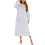 Women's Flannel Bathrobe Hooded Zipper Gray M 2