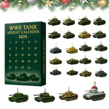 Acrylic Christmas Advent Calendar Tank with 24 WWII