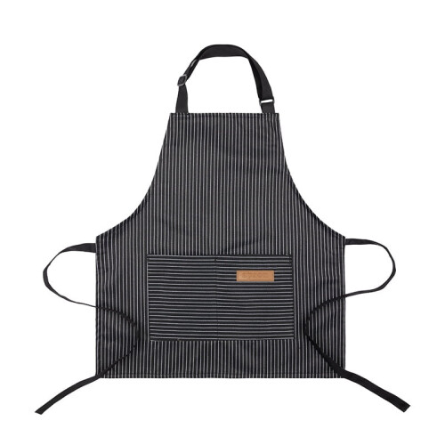 Kids Chef Apron Stripes Adjustable Black White