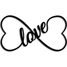 Black Metal Wall Art Bowknot with Love 11.8x8.7in