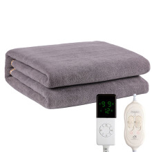 Heated Flannel Blanket Coffee - 6 Heat/4 Time Settings | Soft Warm Cover for Couch, Bed, Adults, Ideal Gift for Grandma (32*60Inches)