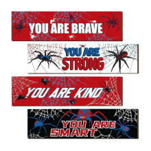 Spiderman Wall Decor Set Wooden Cartoon Prints 4pcs