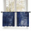 Navy Blue Abstract Graffiti Sheer Curtains 52x45 Rod Pocket 1